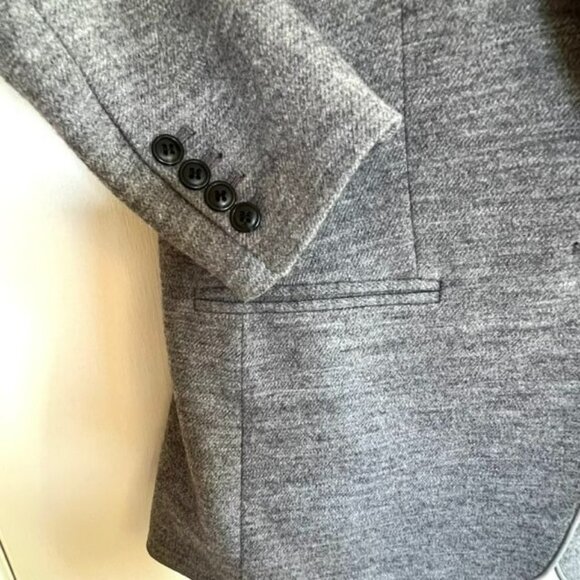 ANN TAYLOR SIZE 12 GRAY WOOL BLEND HUTTON BLAZER - Picture 6 of 11